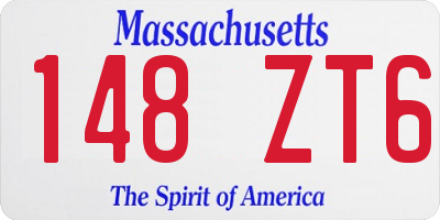 MA license plate 148ZT6