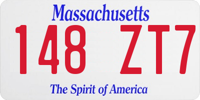 MA license plate 148ZT7