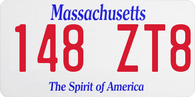 MA license plate 148ZT8