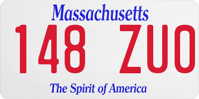 MA license plate 148ZU0