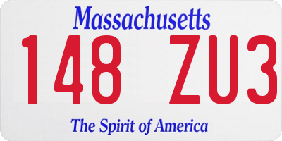 MA license plate 148ZU3