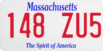 MA license plate 148ZU5