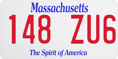 MA license plate 148ZU6