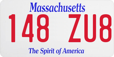 MA license plate 148ZU8