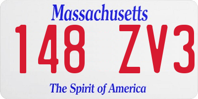 MA license plate 148ZV3