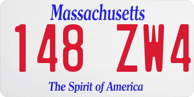 MA license plate 148ZW4