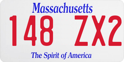 MA license plate 148ZX2