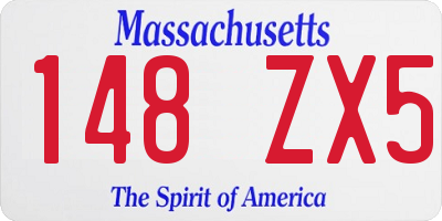 MA license plate 148ZX5