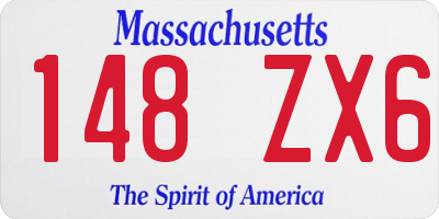 MA license plate 148ZX6
