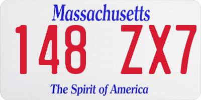 MA license plate 148ZX7