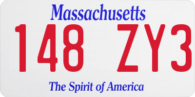 MA license plate 148ZY3