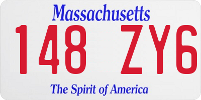 MA license plate 148ZY6