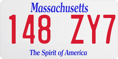 MA license plate 148ZY7
