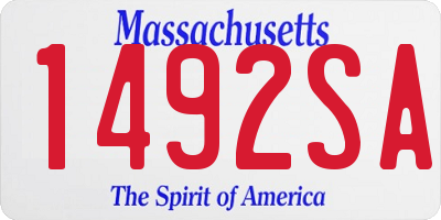 MA license plate 1492SA