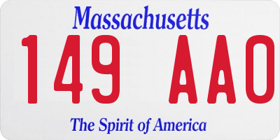 MA license plate 149AA0