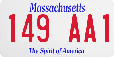 MA license plate 149AA1