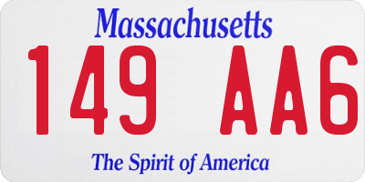 MA license plate 149AA6