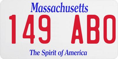 MA license plate 149AB0