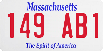 MA license plate 149AB1