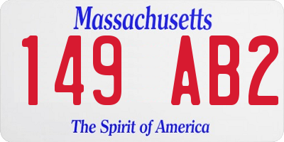 MA license plate 149AB2