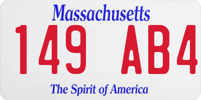 MA license plate 149AB4