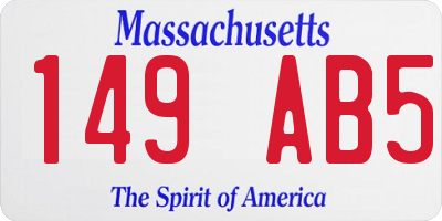 MA license plate 149AB5