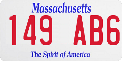 MA license plate 149AB6