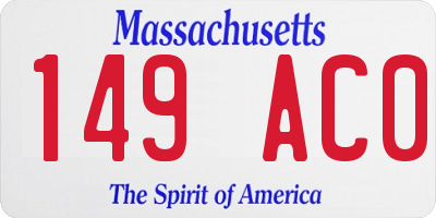 MA license plate 149AC0