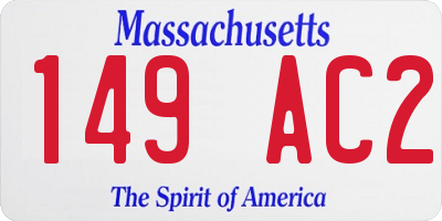 MA license plate 149AC2