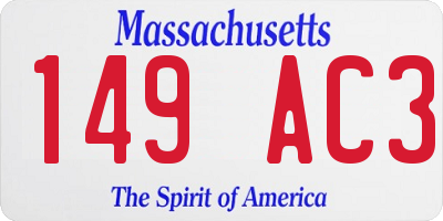 MA license plate 149AC3