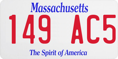 MA license plate 149AC5