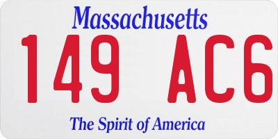 MA license plate 149AC6