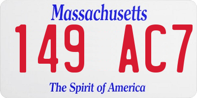 MA license plate 149AC7