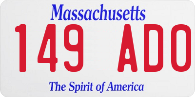 MA license plate 149AD0