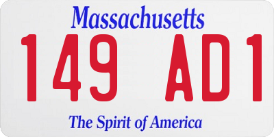 MA license plate 149AD1