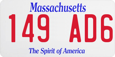 MA license plate 149AD6