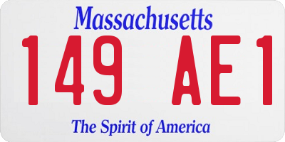 MA license plate 149AE1
