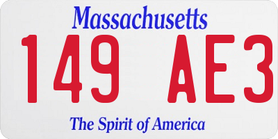 MA license plate 149AE3