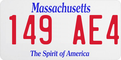 MA license plate 149AE4