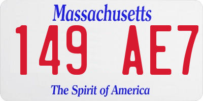 MA license plate 149AE7