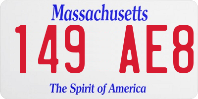 MA license plate 149AE8
