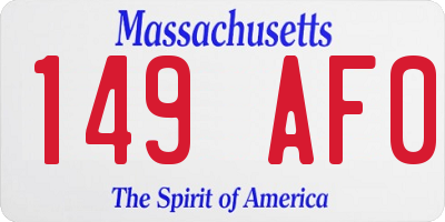 MA license plate 149AF0