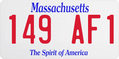 MA license plate 149AF1