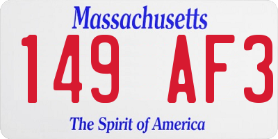 MA license plate 149AF3