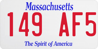 MA license plate 149AF5