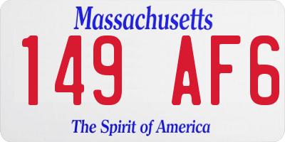 MA license plate 149AF6