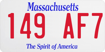 MA license plate 149AF7