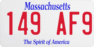 MA license plate 149AF9