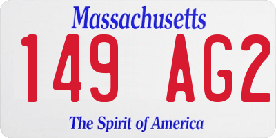 MA license plate 149AG2