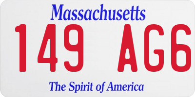 MA license plate 149AG6